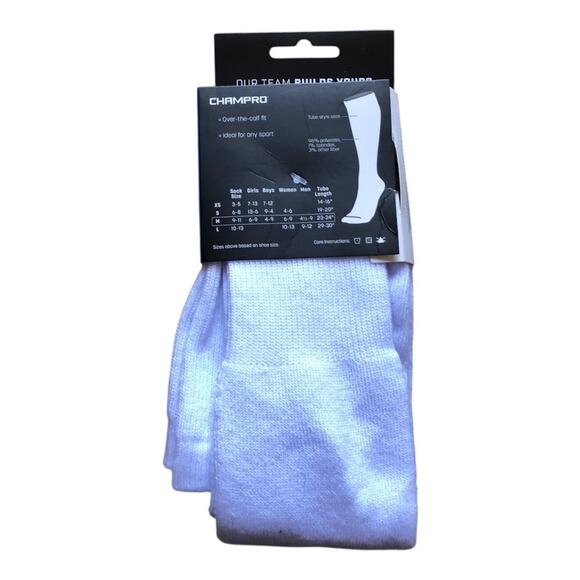 Champro White Unisex Athletic Multi-Sport Long Game Socks Adult Size Medium - Picture 4 of 8